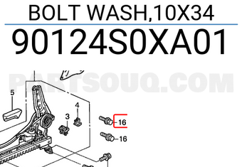 Honda 90124S0XA01 BOLT WASH,10X34