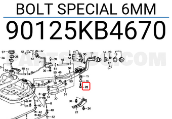 Honda 90125KB4670 BOLT SPECIAL 6MM