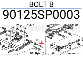 Honda 90125SP0003 BOLT B