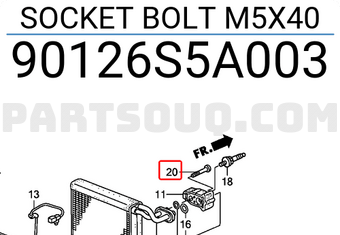 Honda 90126S5A003 SOCKET BOLT M5X40