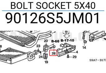Honda 90126S5JM01 BOLT SOCKET 5X40