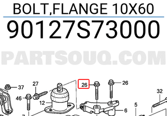 Honda 90127S73000 BOLT,FLANGE 10X60