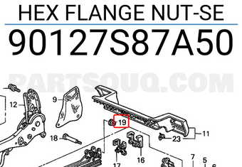 Honda 90127S87A50 HEX FLANGE NUT-SE