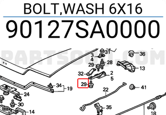 Honda 90127SA0000 BOLT,WASH 6X16