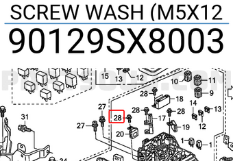 Honda 90129SX8003 SCREW WASH (M5X12