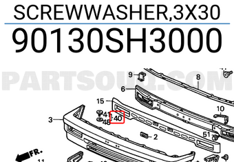 Honda 90130SH3000 SCREWWASHER,3X30