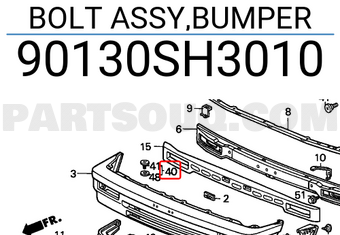 Honda 90130SH3010 BOLT ASSY,BUMPER