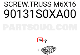Honda 90131S0XA00 SCREW,TRUSS M6X16
