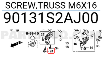 Honda 90131S2AJ00 SCREW,TRUSS M6X16