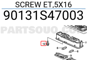 Honda 90131S47003 SCREW ET,5X16