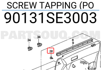 Honda 90131SE3003 SCREW TAPPING (PO