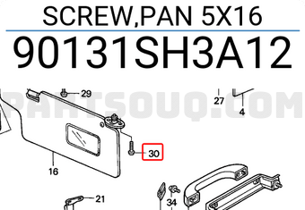 Honda 90131SH3A12 SCREW,PAN 5X16
