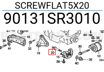 Honda 90131SR3010 SCREWFLAT5X20