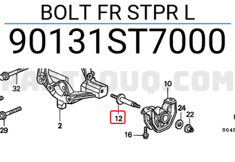 Honda 90131ST7000 BOLT FR STPR L
