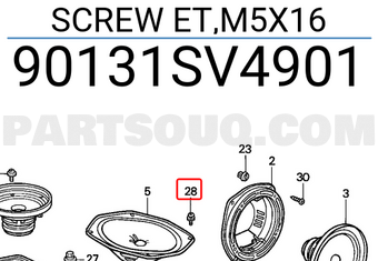 Honda 90131SV4901 SCREW ET,M5X16