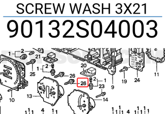 Honda 90132S04003 SCREW WASH 3X21