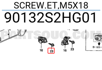 Honda 90132S2HG01 SCREW.ET,M5X18