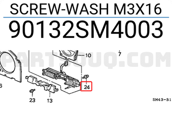 Honda 90132SM4003 SCREW-WASH M3X16