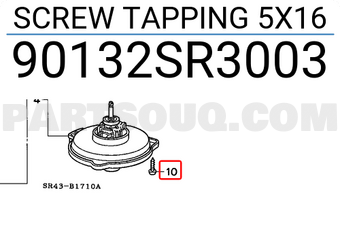 Honda 90132SR3003 SCREW TAPPING 5X16