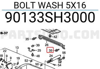 Honda 90133SH3000 BOLT WASH 5X16