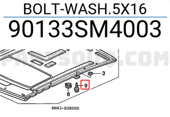 Honda 90133SM4003 BOLT-WASH.5X16