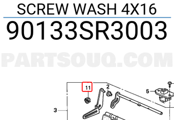 Honda 90133SR3003 SCREW WASH 4X16