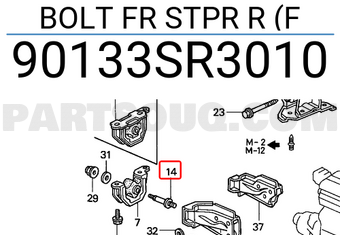 Honda 90133SR3010 BOLT FR STPR R (F