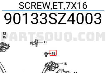 Honda 90133SZ4003 SCREW,ET,7X16