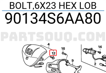 Honda 90134S6AA80 BOLT,6X23 HEX LOB