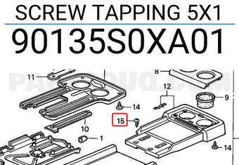 Honda 90135S0XA01 SCREW TAPPING 5X1
