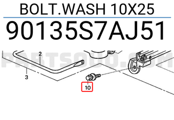 Honda 90135S7AJ51 BOLT.WASH 10X25