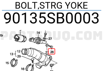 Honda 90135SB0003 BOLT,STRG YOKE