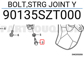 Honda 90135SZT000 BOLT,STRG JOINT Y