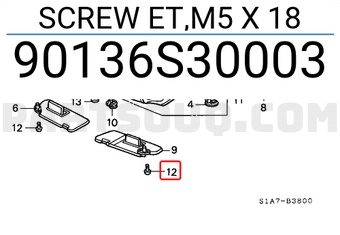 Honda 90136S30003 SCREW ET,M5 X 18