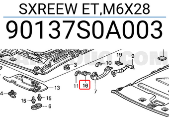 Honda 90137S0A003 SXREEW ET,M6X28