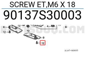 Honda 90137S30003 SCREW ET,M6 X 18