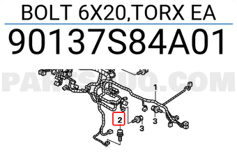 Honda 90137S84A01 BOLT 6X20,TORX EA