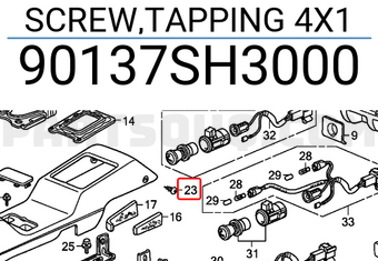 Honda 90137SH3000 SCREW,TAPPING 4X1