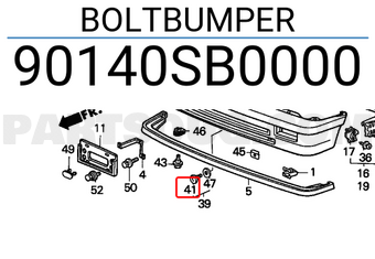 Honda 90140SB0000 BOLTBUMPER