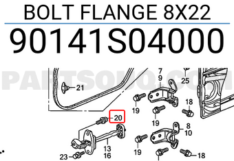 Honda 90141S04000 BOLT FLANGE 8X22