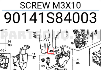 Honda 90141S84003 SCREW M3X10