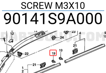 Honda 90141S9A000 SCREW M3X10