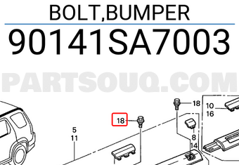 Honda 90141SA7003 BOLT,BUMPER