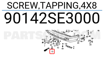 Honda 90142SE3000 SCREW,TAPPING,4X8