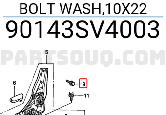 Honda 90143SV4003 BOLT WASH,10X22
