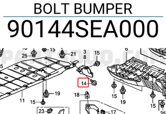 Honda 90144SEA000 BOLT BUMPER