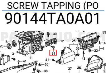Honda 90144TA0A01 SCREW TAPPING (PO