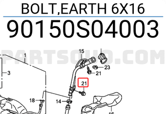 Honda 90150S04003 BOLT,EARTH 6X16