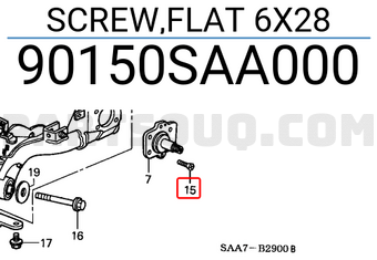 Honda 90150SAA000 SCREW,FLAT 6X28