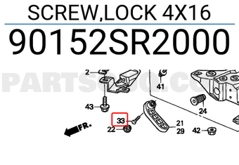 Honda 90152SR2000 SCREW,LOCK 4X16